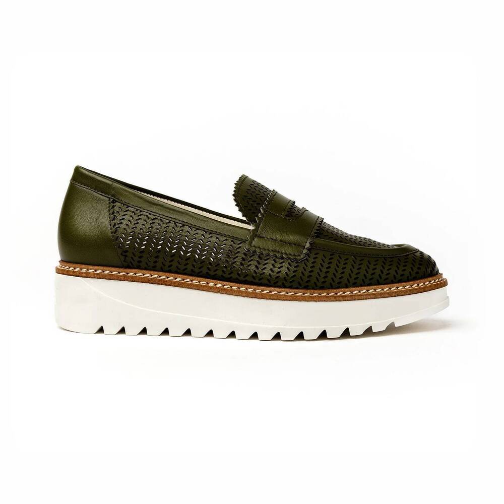 NEW REX SHOES women's lauren loafer in army
